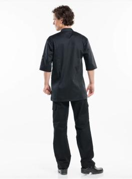 Chef Jacket Monza Black Short Sleeve